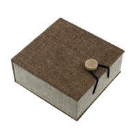 Hanf Armband Box, Leinen, mit Schwamm & Holz, Quadrat, 100x105x45mm, verkauft von PC