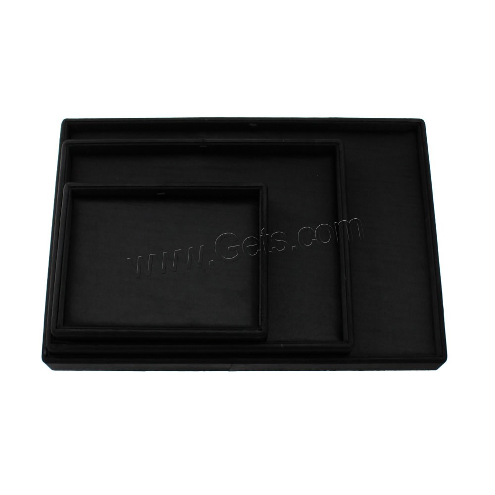 Caja de exhibición, Pana, con Esponja & madera, Rectángular, diverso tamaño para la opción, Negro, 100x105x45mm, Vendido por UD