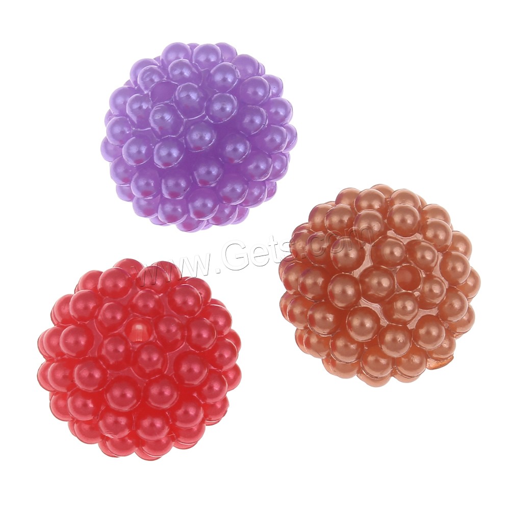 ABS Plastic Beads, Round, detachable & different size for choice, more colors for choice, Hole:Approx 2mm, Sold By Bag