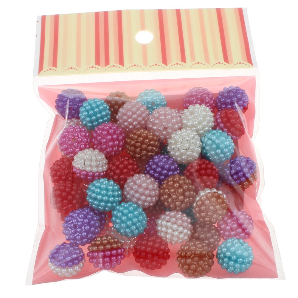 ABS Plastic Beads, Round, detachable & different size for choice, more colors for choice, Hole:Approx 2mm, Sold By Bag