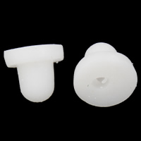 silicone Barrel avec des puces d'oreille Nut, blanc Vendu par sac