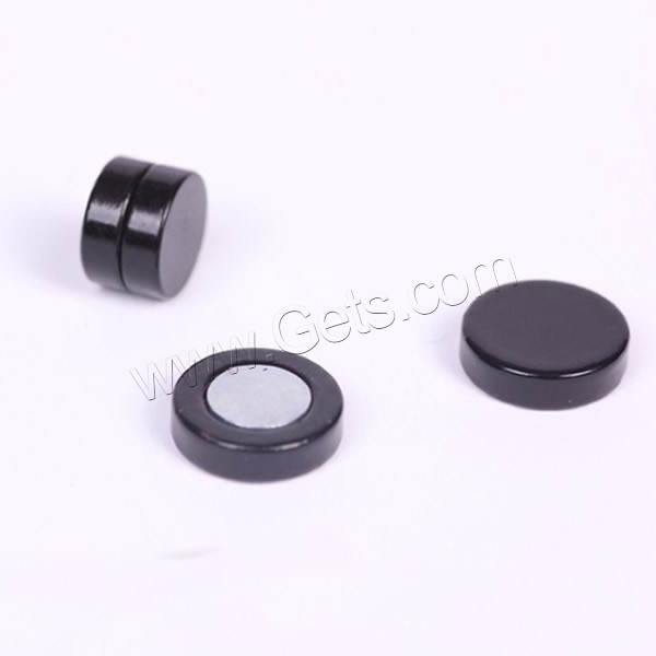 Stainless Steel Magnetic Stud Earring, with Magnetic Hematite, black ionic, different size for choice, 24PCs/Bag, Sold By Bag