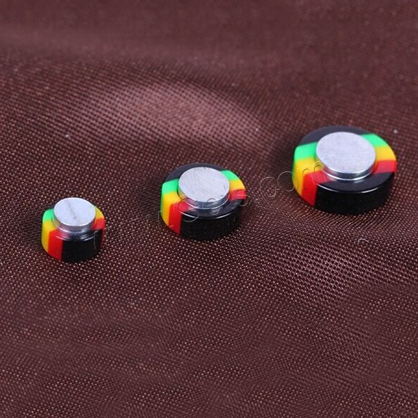 Acrylic Magnetic Stud Earring, with Magnetic Hematite, different size for choice, multi-colored, 12Pairs/Bag, Sold By Bag