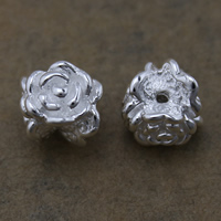 Sterling Silver Spacer Beads, 925 Sterling Silver, Flower, plated, layered Approx 1mm 