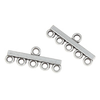 Zinklegierung Schmuckverbinder Stange, antik silberfarben plattiert, 1/5-Schleife, frei von Blei & Kadmium, 27x10.5x2mm, Bohrung:ca. 2.5mm, ca. 45PCs/Tasche, verkauft von Tasche