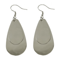 Stainless Steel Drop Earring, Teardrop, original color 60mm 