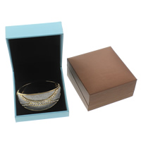 Leather Bracelet Boxes, Cardboard, with Sponge & PU Leather, Rectangle 