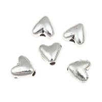 Abalorios de Aleación de Zinc Corazón, chapado en color de plata antigua, libre de plomo & cadmio, 6x5x3mm, agujero:aproximado 1mm, aproximado 250PCs/Bolsa, Vendido por Bolsa