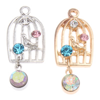 Zinc Alloy Rhinestone Pendants, Cage, plated, with rhinestone nickel, lead & cadmium free Approx 1mm 