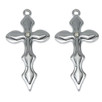 Zinc Alloy Cross Pendants, Sword Cross, platinum color plated, with rhinestone Approx 2.5mm 