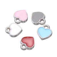 Zinc Alloy Heart Pendants, plated, enamel Approx 1.2mm 