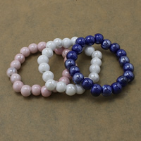 Porcelain Bracelets, Round, glazed 9x10-11mm Approx 7 Inch 