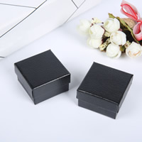 Earring Box, Cardboard, Square, black 