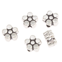 Abalorios de Aleación de Zinc en Forma Flor, chapado en color de plata antigua, libre de plomo & cadmio, 5x3mm, agujero:aproximado 1mm, aproximado 350PCs/Bolsa, Vendido por Bolsa