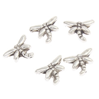 Abalorios de Aleación de Zinc de Animales, Libélula, chapado en color de plata antigua, libre de plomo & cadmio, 8x6x2mm, agujero:aproximado 1mm, aproximado 550PCs/Bolsa, Vendido por Bolsa