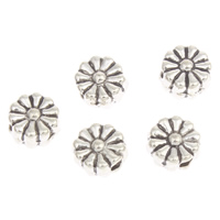 Abalorios de Aleación de Zinc en Forma Flor, chapado en color de plata antigua, libre de plomo & cadmio, 6x3mm, agujero:aproximado 1mm, aproximado 330PCs/Bolsa, Vendido por Bolsa