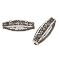 Zinc Alloy Jewelry Beads, Oval, antique silver color plated, lead & cadmium free Approx 1mm, Approx 