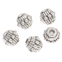 Zinc Alloy Jewelry Beads, Drum, antique silver color plated, lead & cadmium free Approx 1mm, Approx 