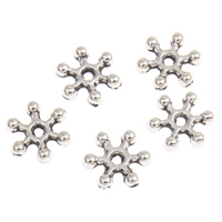 Zinklegierung Zwischenperlen, Schneeflocke, antik silberfarben plattiert, frei von Blei & Kadmium, 7x2mm, Bohrung:ca. 1mm, ca. 830PCs/Tasche, verkauft von Tasche