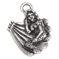 Character Shaped Zinc Alloy Pendants, Mermaid, plated lead & cadmium free Approx 2.5mm 