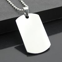 Stainless Steel Tag Charm, Rectangle, original color Approx 3-5mm 