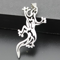 Pendentifs d'animaux en acier inoxydable , gecko, couleur originale Environ 3-5mm, Vendu par PC