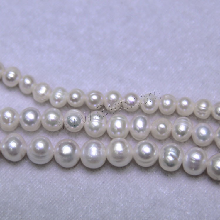 Potato Cultured Freshwater Pearl Beads, natural, different size for choice, white, Hole:Approx 0.8mm, Length:Approx 15.5 Inch, Sold By Strand