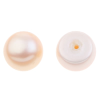 Half Drilled Cultured Freshwater Pearl Beads, Button, natural, half-drilled, pink, 8.5-9mm Approx 1mm 