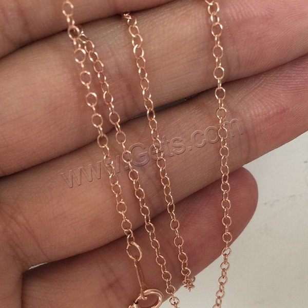 Gold Filled Necklace Chain, 14K rose gold-filled & different length for choice & oval chain, 1.7mm, Sold By Strand