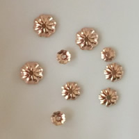 Gold Filled Bead Cap, Flower, 14K rose gold-filled 