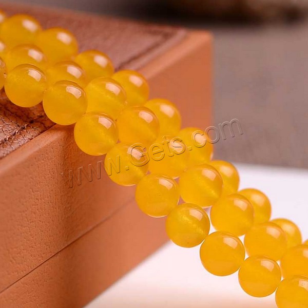 Yellow Calcedony Beads, Round, natural, different size for choice, Grade AAAAA, Hole:Approx 1mm, Length:Approx 15.5 Inch, Sold By Strand