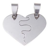 Stainless Steel Heart Pendants, original color Approx 