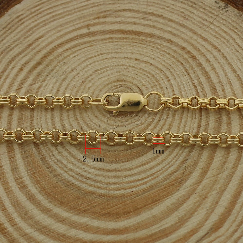 Gold Filled Necklace Chain, 14K gold-filled & different length for choice & rolo chain, 2.5x2.5x1mm, Sold By Strand