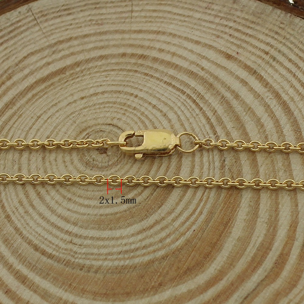 Gold Filled Necklace Chain, 14K gold-filled & different length for choice & oval chain, 2x1.5mm, Sold By Strand