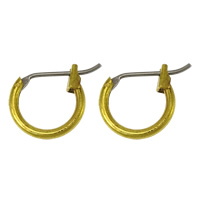 Brass Hoop Earring, Donut, plated 