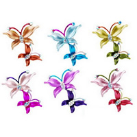 Enamel Brooch, Zinc Alloy, Butterfly, platinum color plated, colorful plated & with rhinestone 