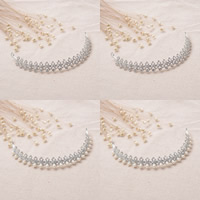 Bridal Tiaras, Zinc Alloy, silver color plated, for bridal & with rhinestone, lead & cadmium free 