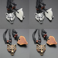 Résine de cire collier de corde, avec Ciré de coton & bois, loup, ox imitation OS, plus de couleurs à choisir Environ 17.5 pouce, Vendu par brin