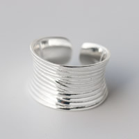 925 Sterling Silber Manschette Fingerring, 13mm, Größe:8, verkauft von PC