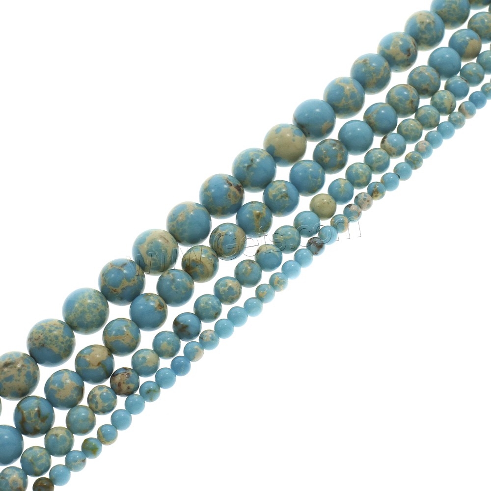 Perles en Turquoise synthétiques, Rond, normes différentes pour le choix, bleu, grade AAA, Trou:Environ 1mm, Longueur:Environ 15.5 pouce, Vendu par brin