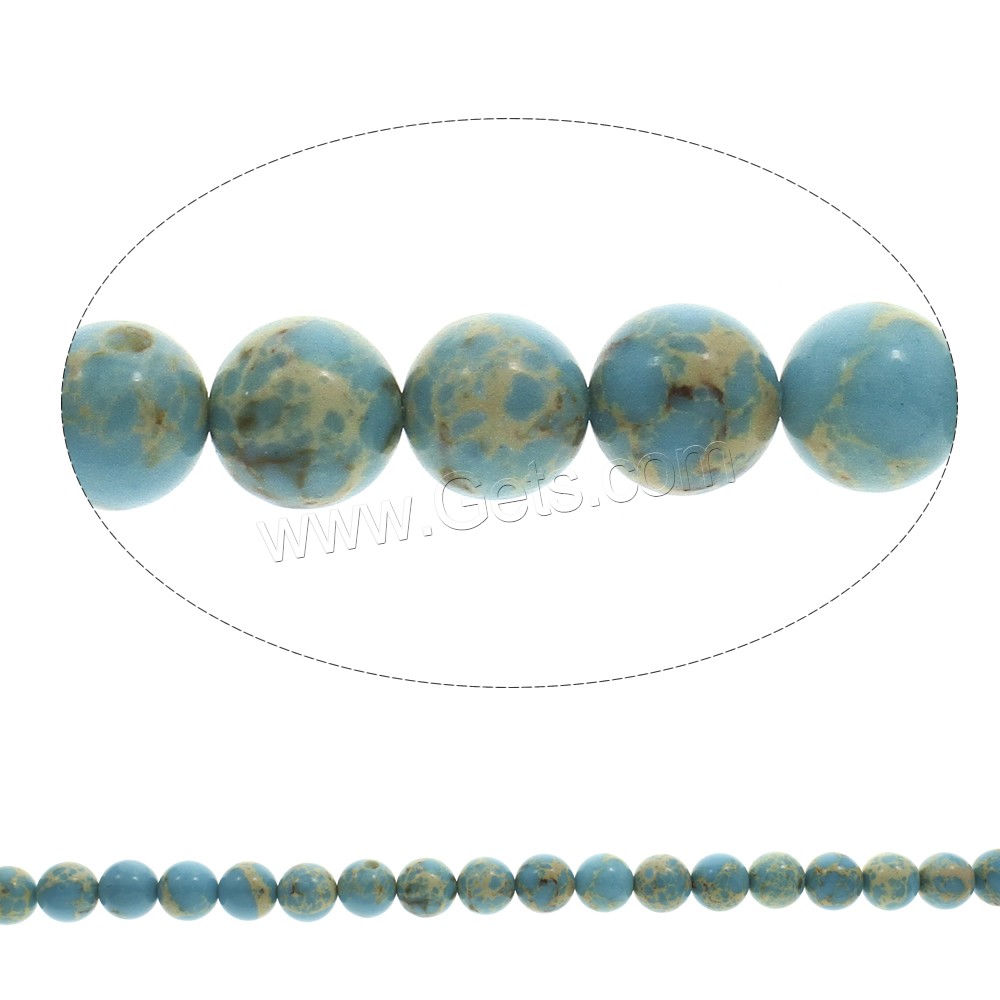 Perles en Turquoise synthétiques, Rond, normes différentes pour le choix, bleu, grade AAA, Trou:Environ 1mm, Longueur:Environ 15.5 pouce, Vendu par brin