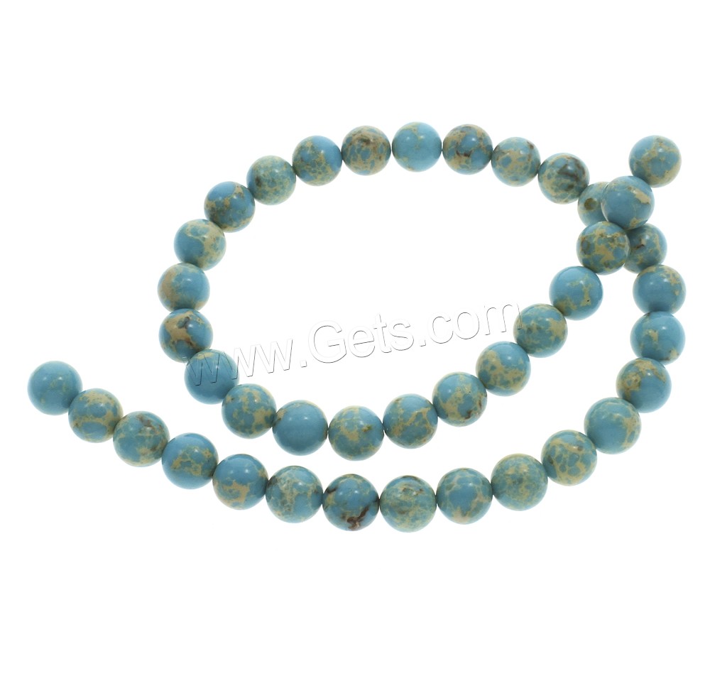 Perles en Turquoise synthétiques, Rond, normes différentes pour le choix, bleu, grade AAA, Trou:Environ 1mm, Longueur:Environ 15.5 pouce, Vendu par brin