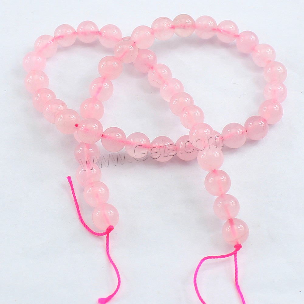 Natural Rose Quartz Beads, Round, different size for choice, Hole:Approx 1mm, Length:Approx 15.5 Inch, Sold By Strand