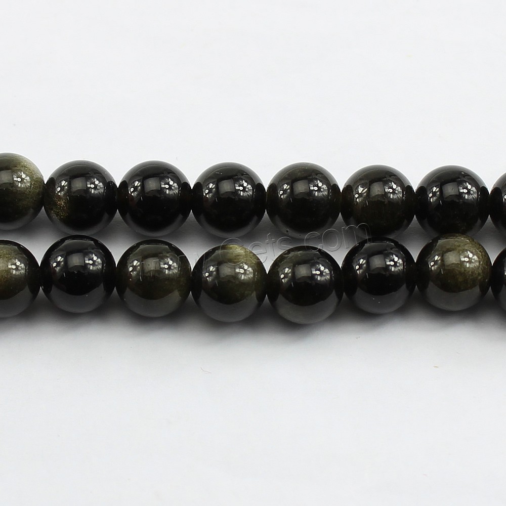 Perles obsidienne noire, Obsidien noir, Rond, normes différentes pour le choix, Trou:Environ 1mm, Longueur:Environ 15.5 pouce, Vendu par brin