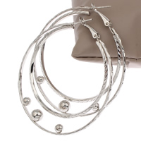 Brass Hoop Earring, platinum color plated, nickel, lead & cadmium free 