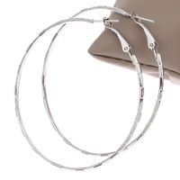 Brass Hoop Earring, platinum color plated, nickel, lead & cadmium free 