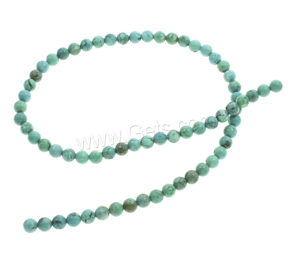 Natural Turquoise Beads, Round, different size for choice, more colors for choice, Hole:Approx 1mm, Length:Approx 15 Inch, Sold By Strand