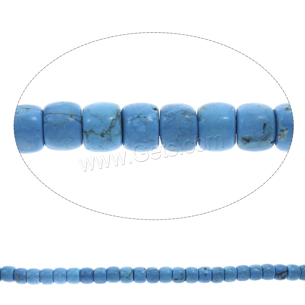 Natural Turquoise Beads, Drum, different size for choice, more colors for choice, Hole:Approx 1mm, Length:Approx 15.5 Inch, Sold By Strand