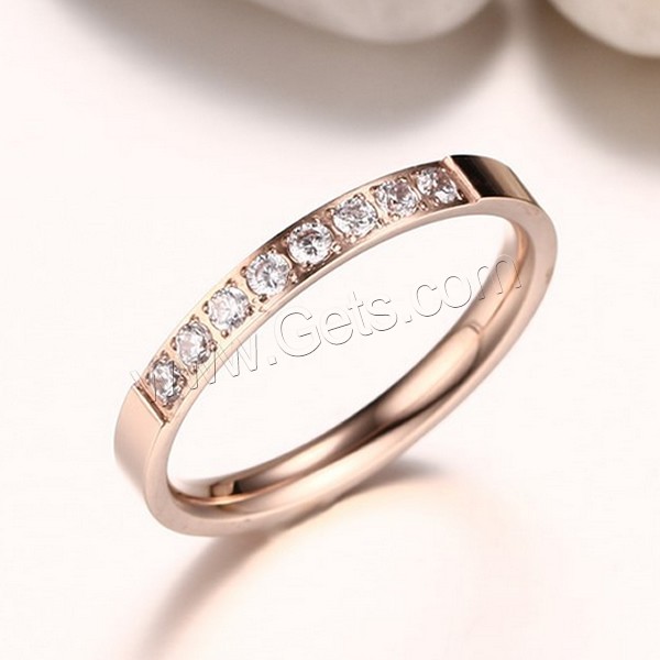 Stainless Steel Finger Ring, plated, different size for choice & with rhinestone, more colors for choice, 3mm, Sold By PC