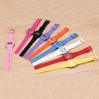 Reloj de Pulsera de mujeres, silicona, con Plástico & aleación de zinc, chapado en color de platina, unisexo, más colores para la opción, 34mm, longitud:aproximado 8.5 Inch, Vendido por Sarta